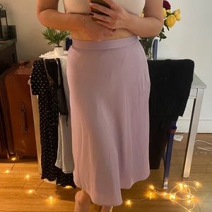 Lavender satin skirt
